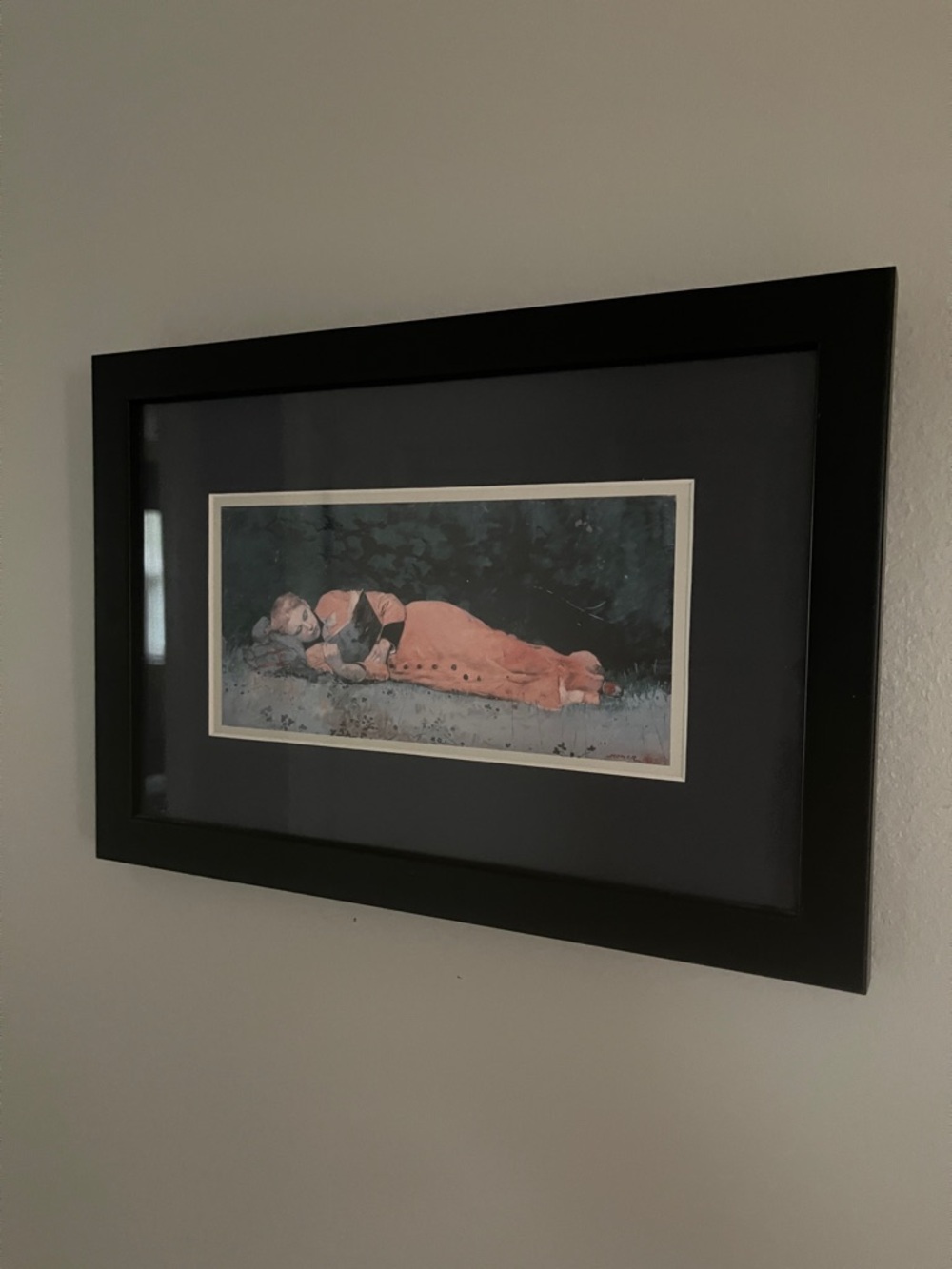 The New Novel by Winslow Homer, Framed Art Print 7.5”x11”